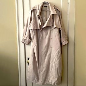 Nasty Gal Khaki/Tan Hooded Oversized Belted Trench Coat | women's size 6